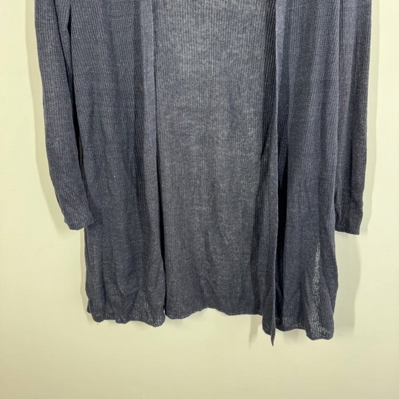 Eileen Fisher Open Front Cardigan Navy Blue Size S Long Sleeve Minimalist Layer - Picture 4 of 15